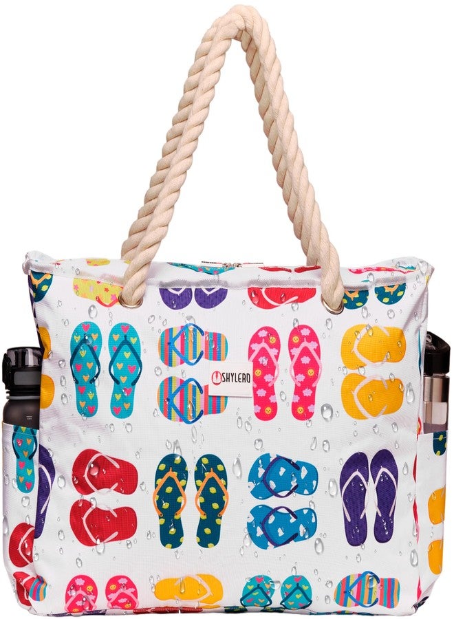 SHYLERO Beach Bag and Pool Bag. Has Airtight Pouch, Key Holder. Beach Tote is Zippered, Waterproof (IP64) - L22xH15xW6 - Image 1